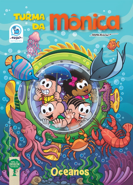 A Turma da Mônica, em parceria com o
Instituto Costa Brasilis e com patrocínio da Repsol Sinopec Brasil, lança a revista em
quadrinhos Oceanos – Edição Especial da Década do Oceano.