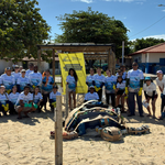 Instituto Tecendo Redes transforma resíduos em intervenção artística para conscientizar sobre a poluição plástica no oceano
